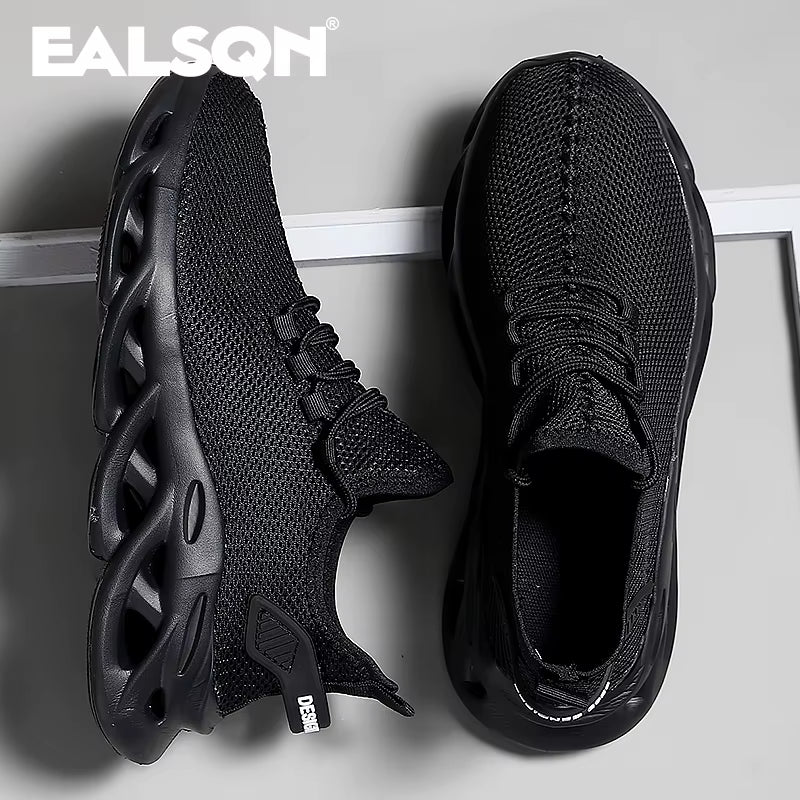 Men's & Women's Lightweight Breathable Running Shoes - Casual Jogging Sneakers with Shock Absorption in Black and Brown