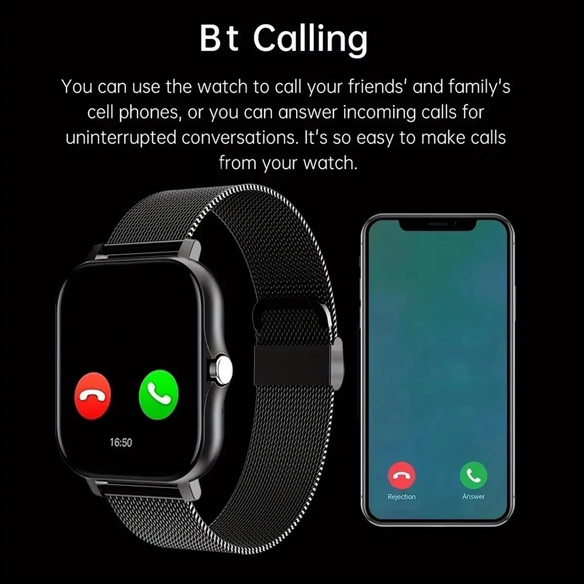 2025 New Men'S Smart Watch Women'S Gift Full Touch Screen Sports Fitness Watch Bluetooth Call Smart Watch