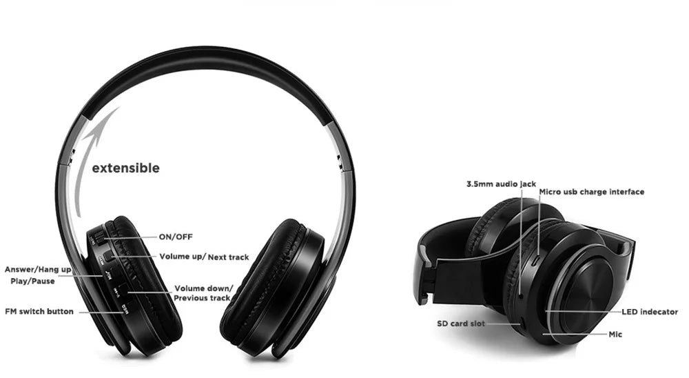 Audífonos Inalámbricos Bluetooth Dorados con Micrófono
