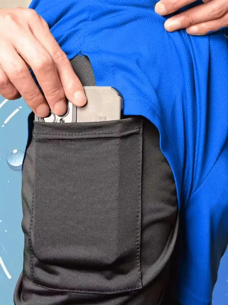 Shorts Deportivos para Hombre – Doble Capa y Secado Rápido