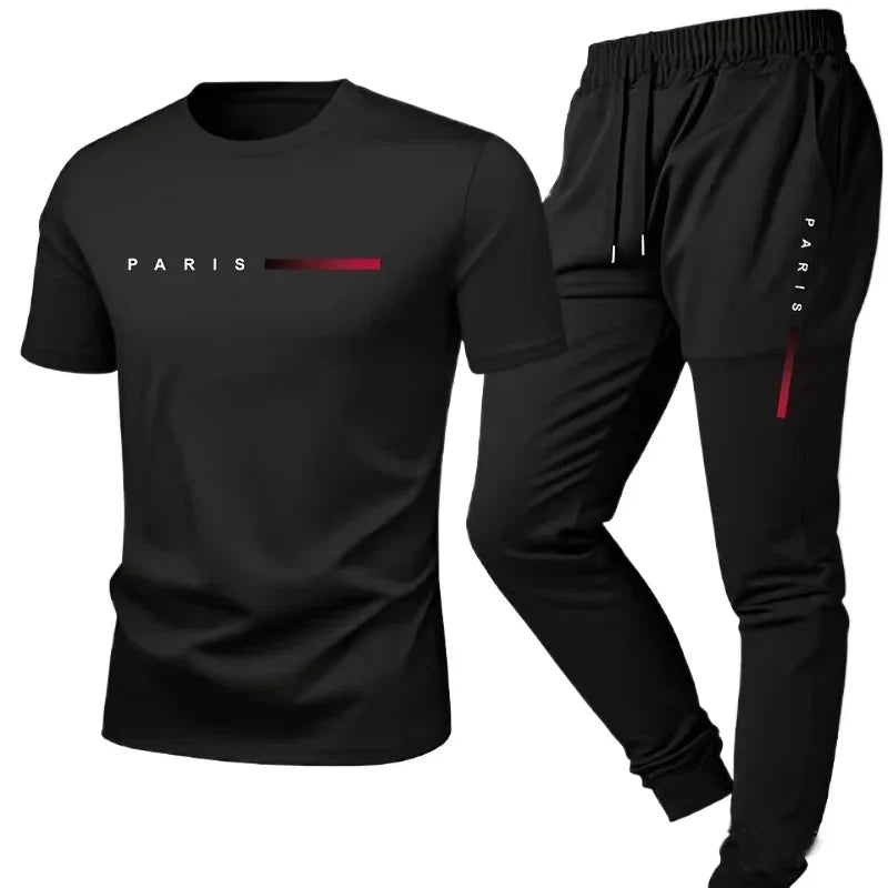 Conjunto Casual para Hombre – Camiseta y Pantalón de Verano con Estampado