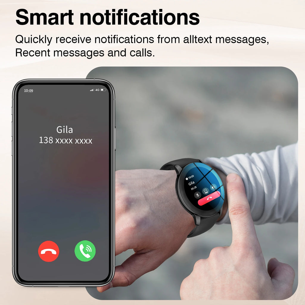 VYROX™ Smartwatch Fitness – Reloj Inteligente con Llamadas Bluetooth, Carga Inalámbrica y Esferas Personalizables