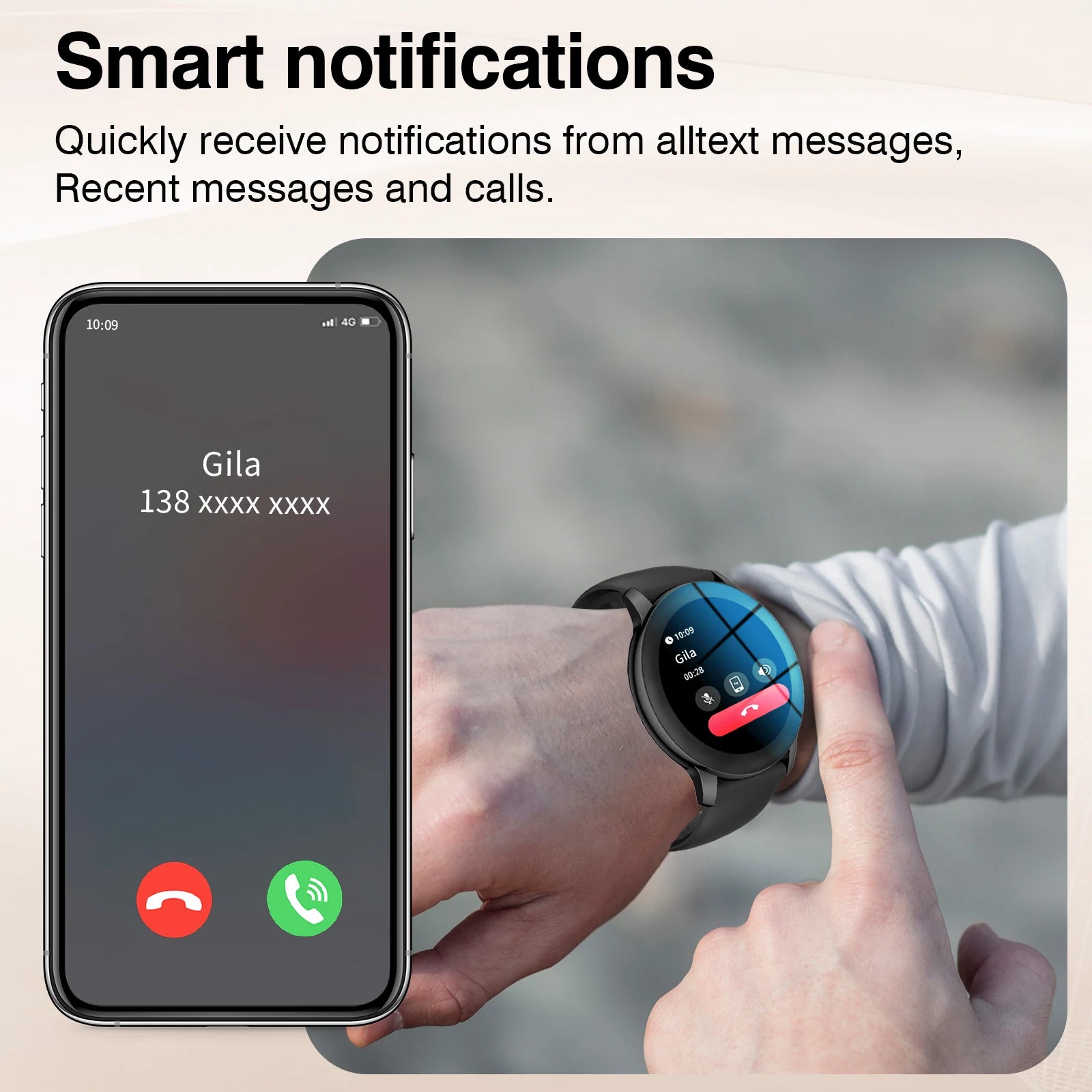 VYROX™ Smartwatch Fitness – Reloj Inteligente con Llamadas Bluetooth, Carga Inalámbrica y Esferas Personalizables