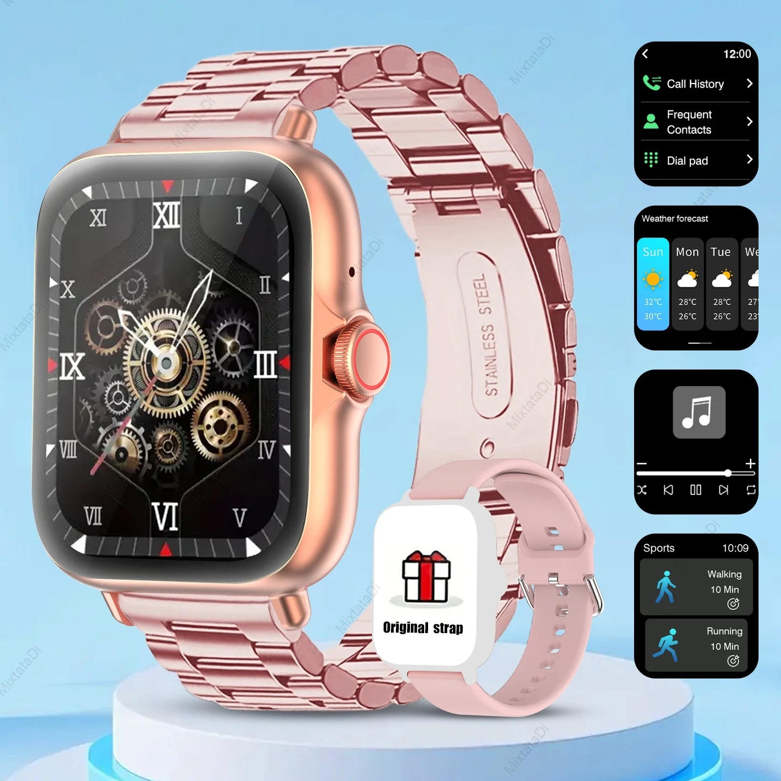 VYROX™ Smartwatch Fitness 1.83” – Llamadas Bluetooth, Monitor de Sueño, Podómetro y Notificaciones