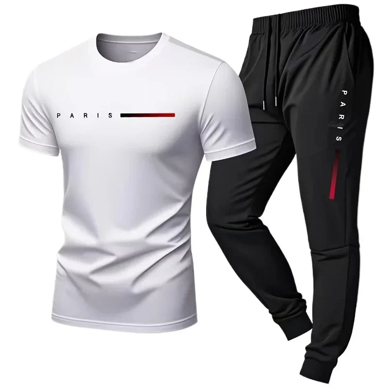 Conjunto Casual para Hombre – Camiseta y Pantalón de Verano con Estampado
