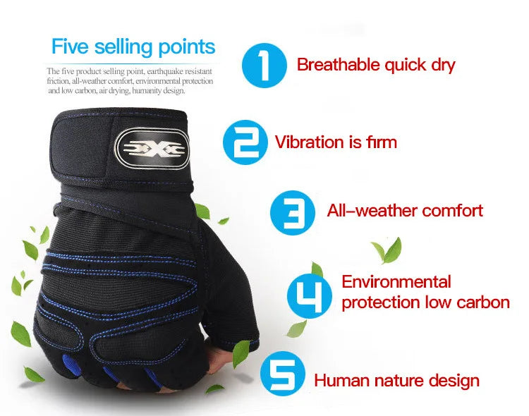 Guantes Fitness con Soporte de Muñeca – Antideslizantes y Acolchados
