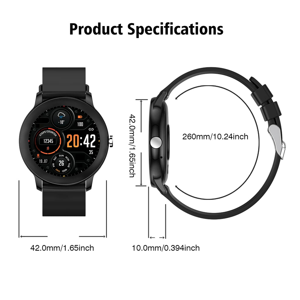 VYROX™ Smartwatch Fitness – Reloj Inteligente con Llamadas Bluetooth, Carga Inalámbrica y Esferas Personalizables