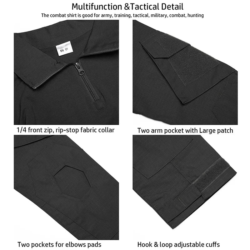 Camiseta Táctica para Hombre con Cierre 1/4 – Manga Larga Outdoor