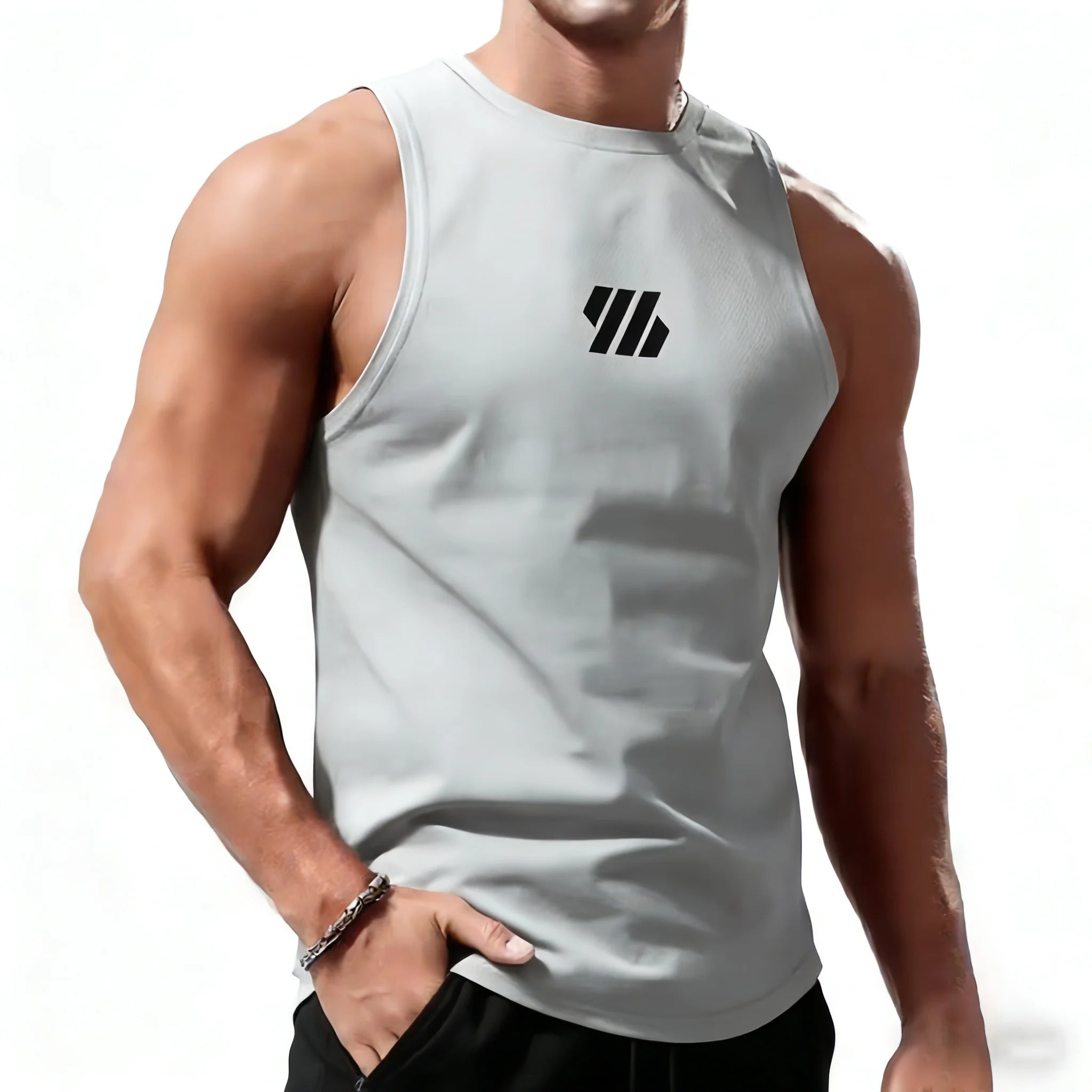 Camiseta Deportiva Sin Mangas para Hombre – Secado Rápido para Gym, Running y Fitness