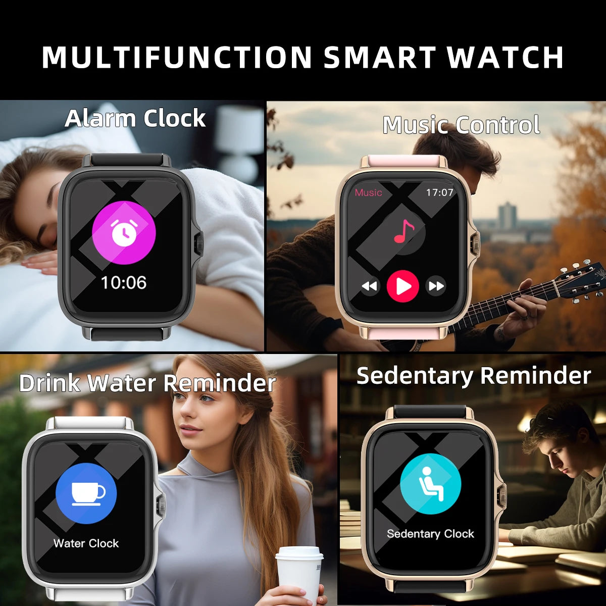 VYROX™ Smartwatch Fitness 1.83” – Llamadas Bluetooth, Monitor de Sueño, Podómetro y Notificaciones