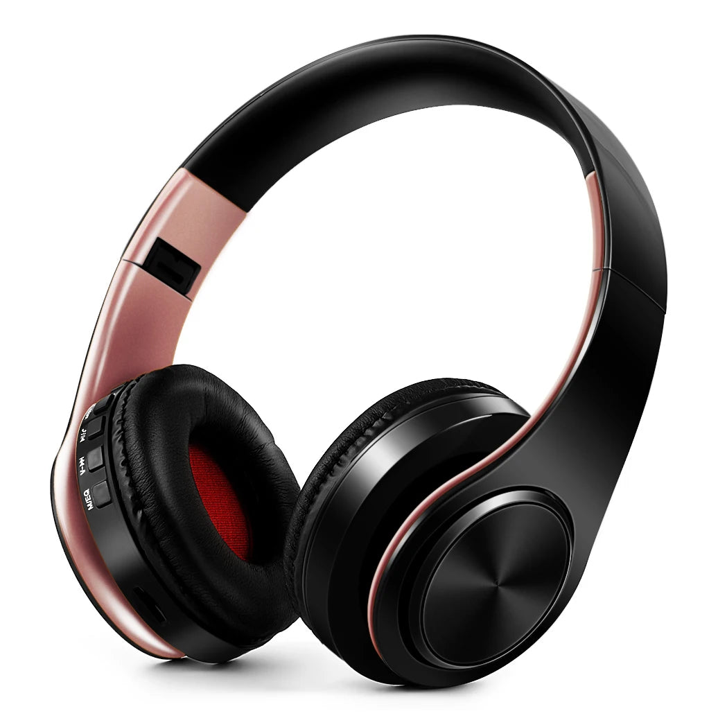 Audífonos Inalámbricos Bluetooth Dorados con Micrófono
