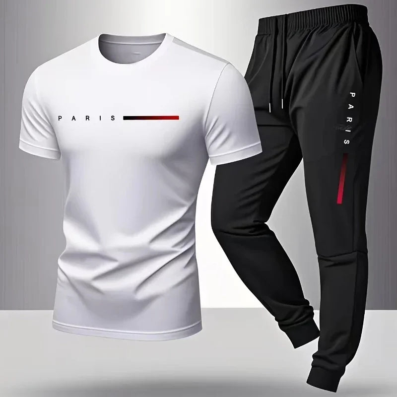 Conjunto Casual para Hombre – Camiseta y Pantalón de Verano con Estampado