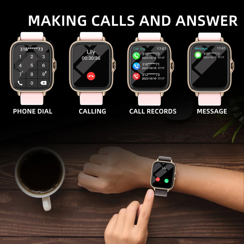 VYROX™ Smartwatch Fitness 1.83” – Llamadas Bluetooth, Monitor de Sueño, Podómetro y Notificaciones