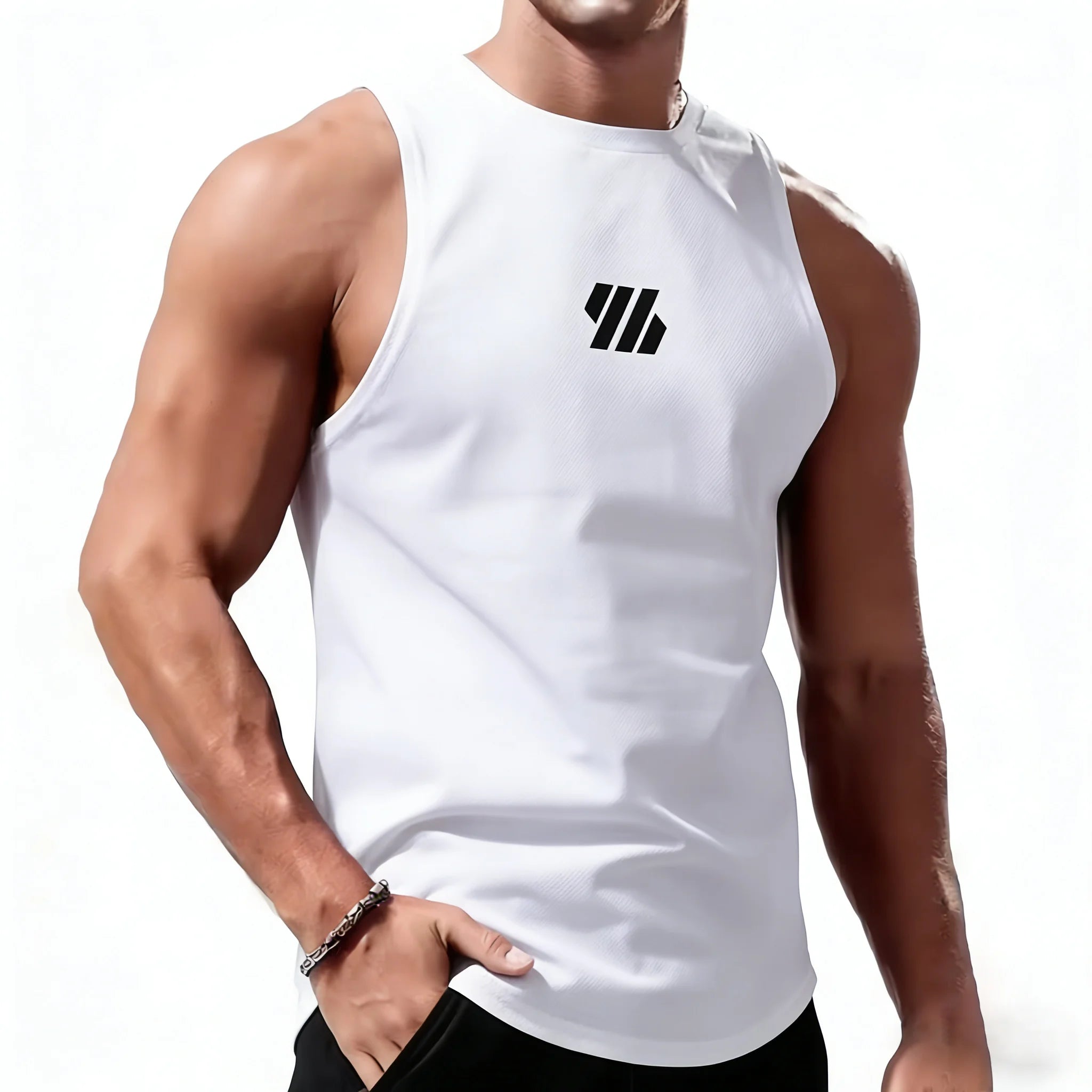 Camiseta Deportiva Sin Mangas para Hombre – Secado Rápido para Gym, Running y Fitness
