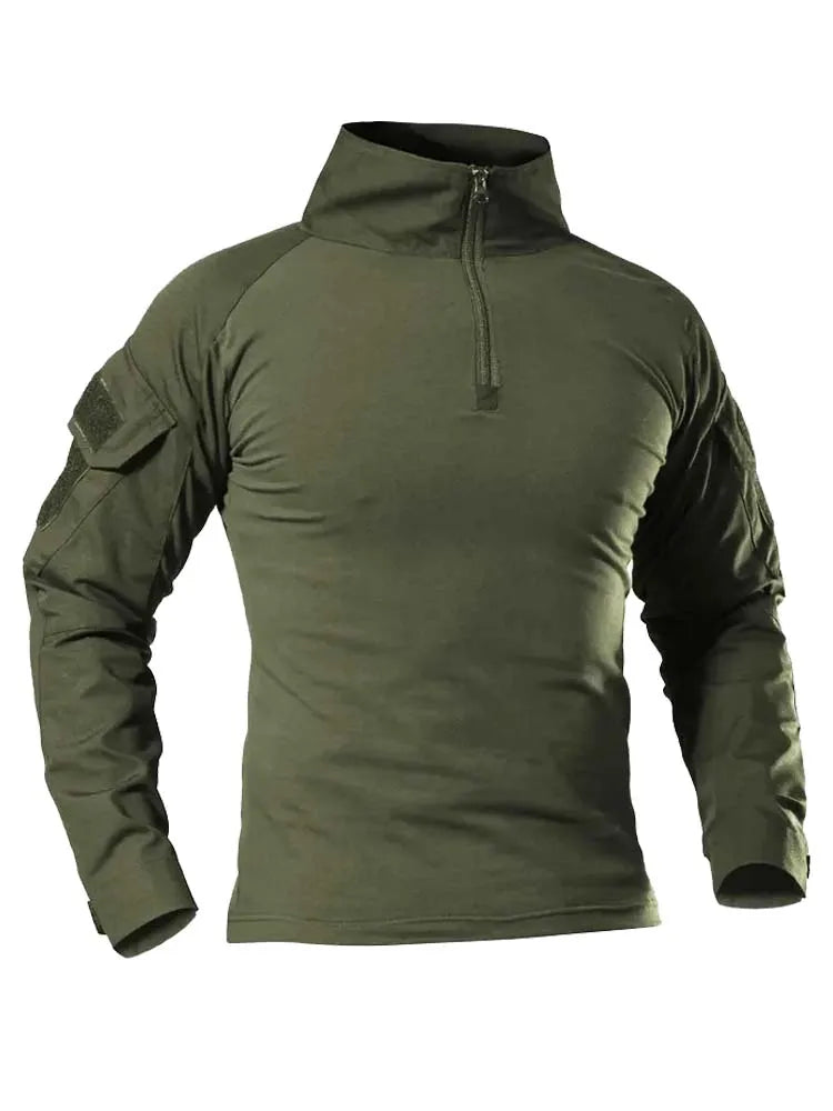 Camiseta Táctica para Hombre con Cierre 1/4 – Manga Larga Outdoor