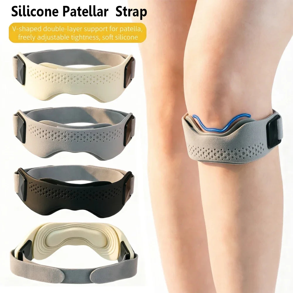 Banda de Soporte para Rodilla – Ajustable con Almohadilla de Silicona