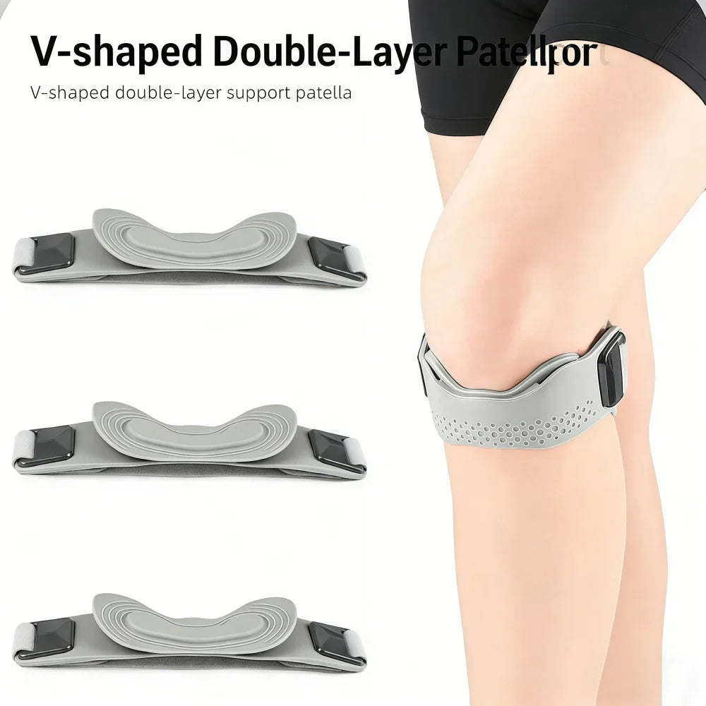 Banda de Soporte para Rodilla – Ajustable con Almohadilla de Silicona