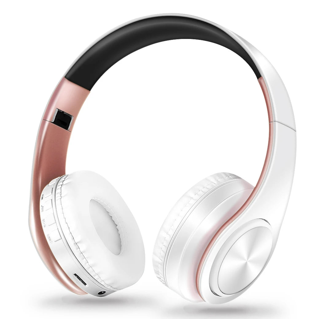 Audífonos Inalámbricos Bluetooth Dorados con Micrófono