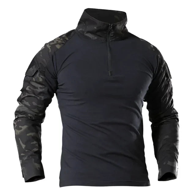 Camiseta Táctica para Hombre con Cierre 1/4 – Manga Larga Outdoor