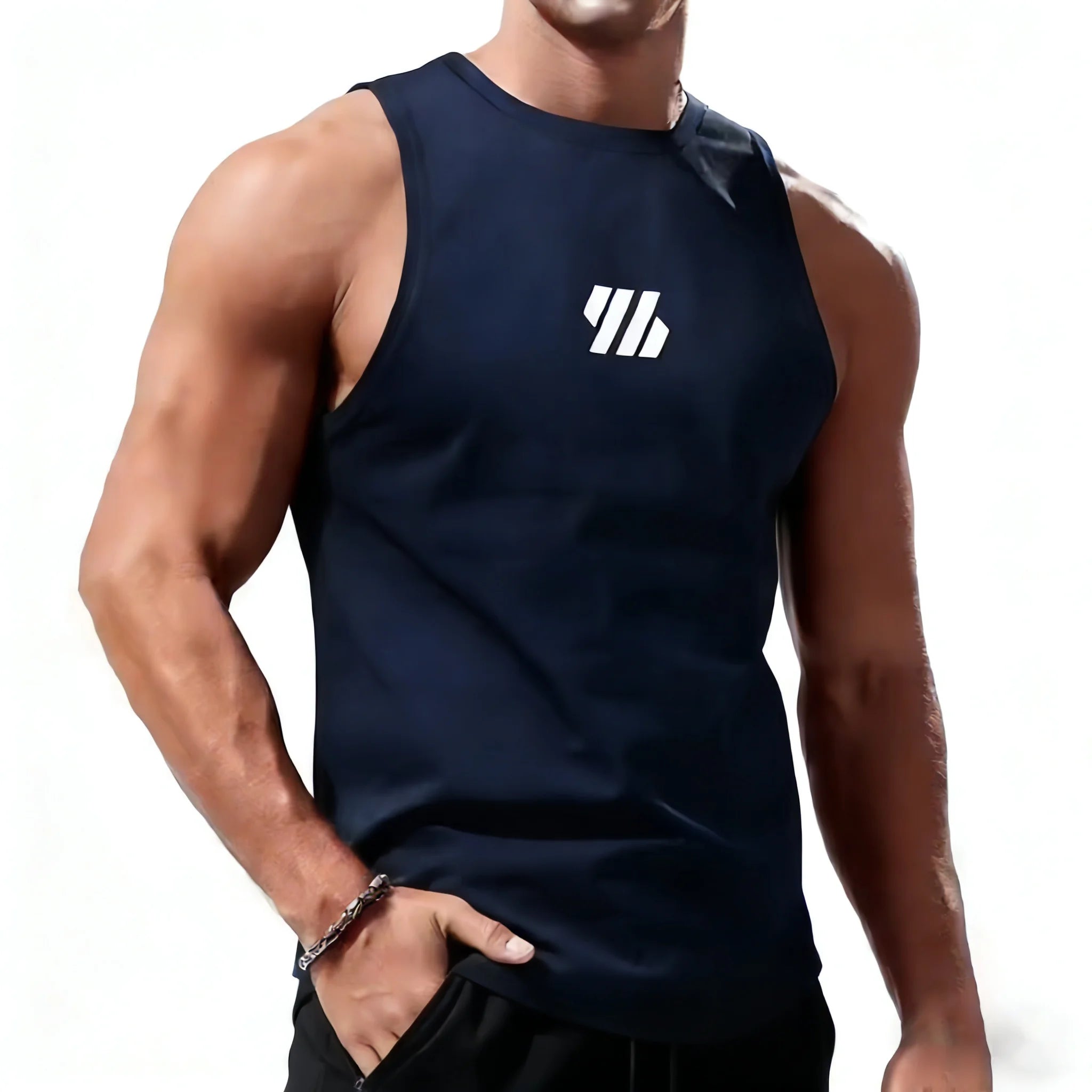 Camiseta Deportiva Sin Mangas para Hombre – Secado Rápido para Gym, Running y Fitness