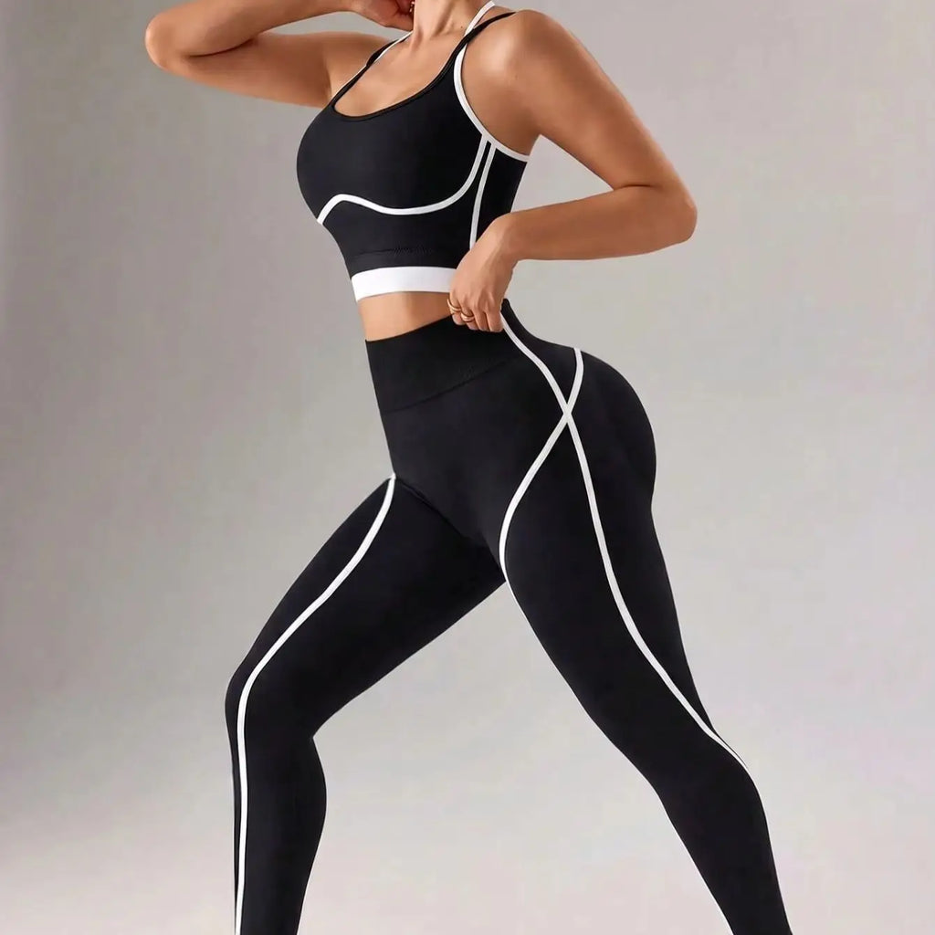 Conjunto Deportivo Titan Fit para Mujer — Top de Soporte y Leggings de Tiro Alto