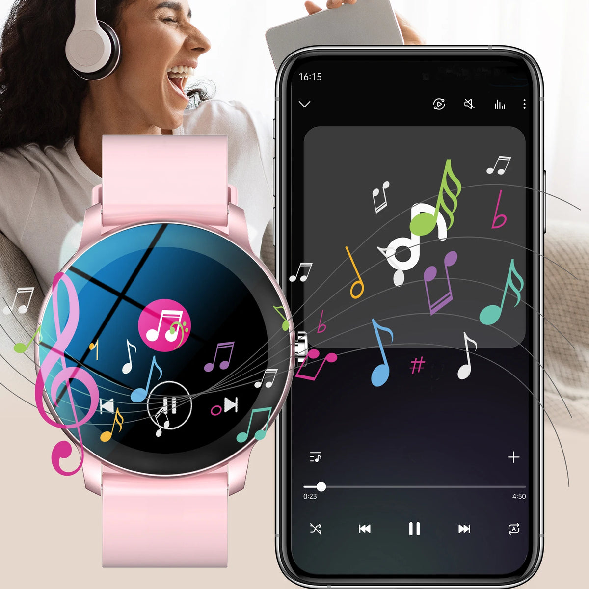 VYROX™ Smartwatch Fitness – Reloj Inteligente con Llamadas Bluetooth, Carga Inalámbrica y Esferas Personalizables