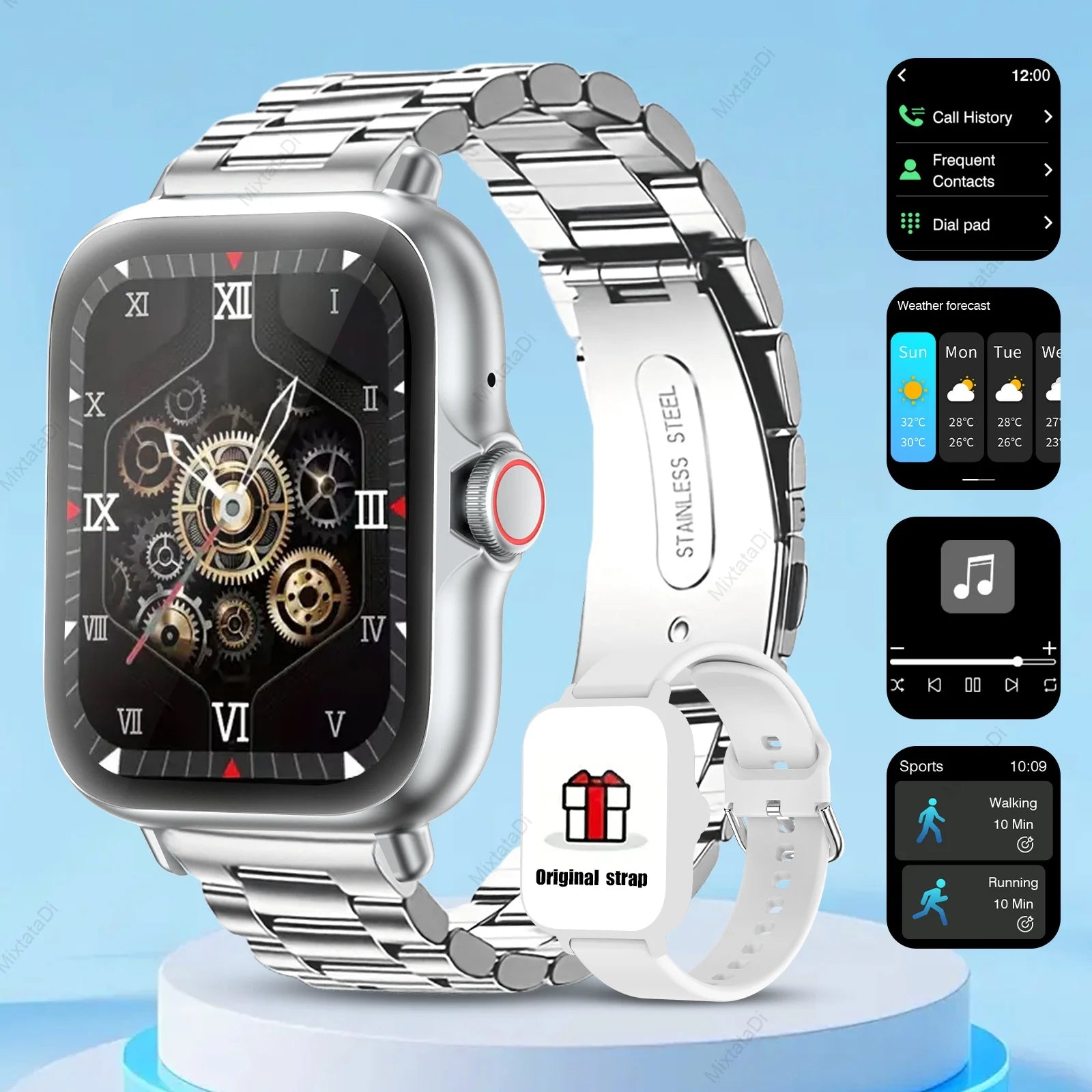 VYROX™ Smartwatch Fitness 1.83” – Llamadas Bluetooth, Monitor de Sueño, Podómetro y Notificaciones