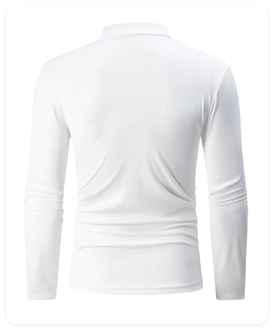 Camiseta de Cuello Alto para Hombre – Manga Larga y Estilo Casual