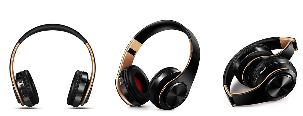 Audífonos Inalámbricos Bluetooth Dorados con Micrófono