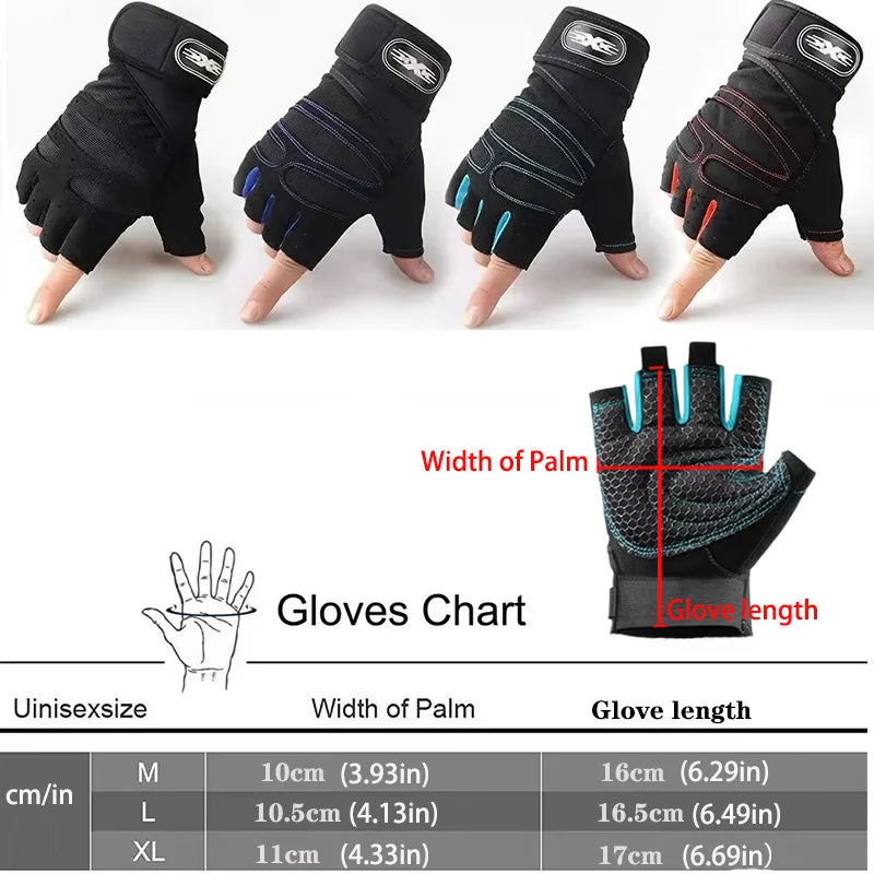 Guantes Fitness con Soporte de Muñeca – Antideslizantes y Acolchados