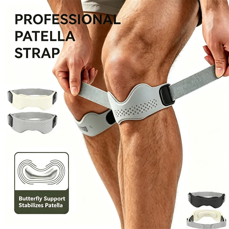 Banda de Soporte para Rodilla – Ajustable con Almohadilla de Silicona