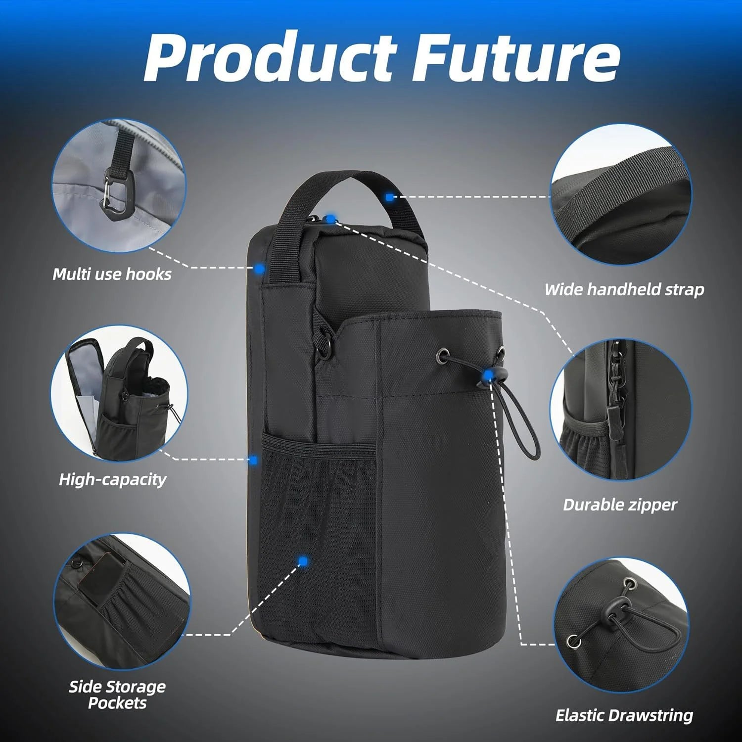 VYROX FITNESS TM Bolso Magnetico Premium para gimnasio - Porta Botella y Celular