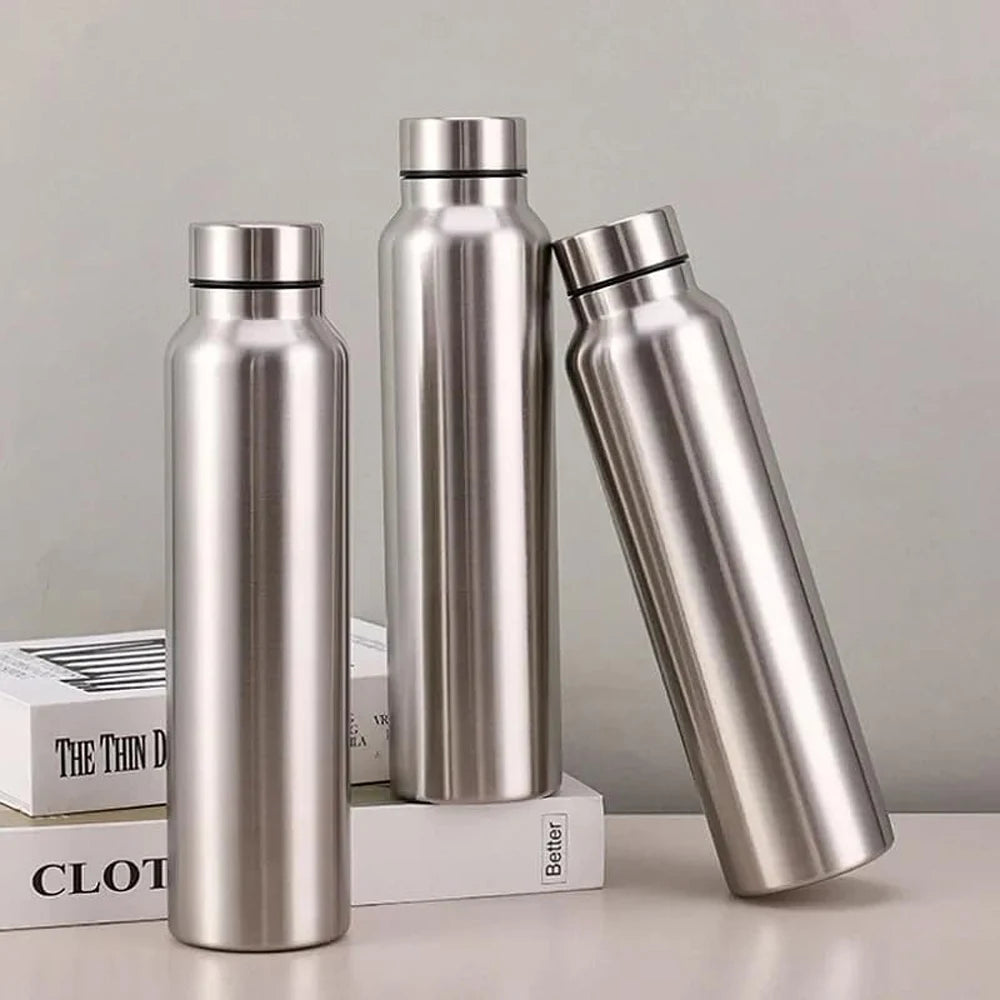 Stainless Steel Metal Water Bottle 33ozSports Water Bottle Single Wall Cold Water Bottle Reusable Leakproof Stainless Steel