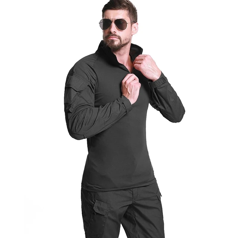 Camiseta Táctica para Hombre con Cierre 1/4 – Manga Larga Outdoor