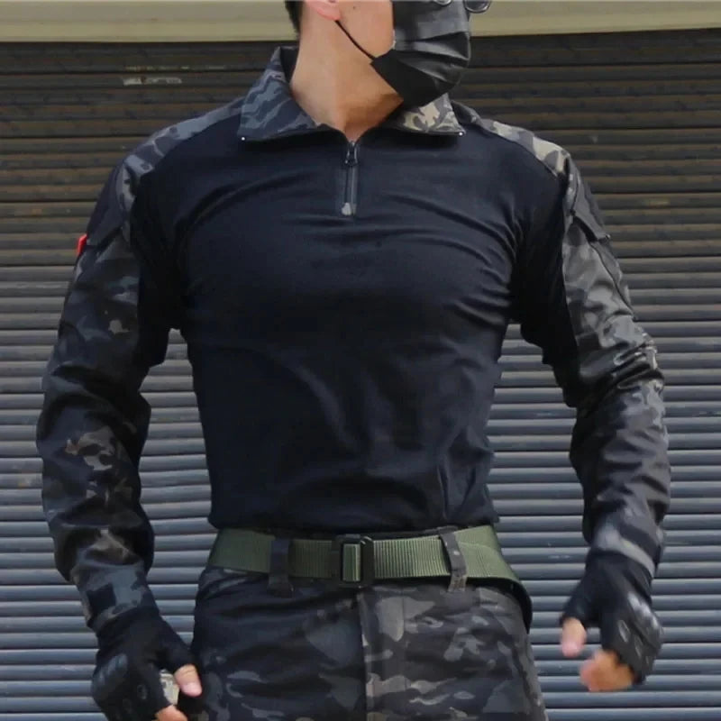 Camiseta Táctica para Hombre con Cierre 1/4 – Manga Larga Outdoor