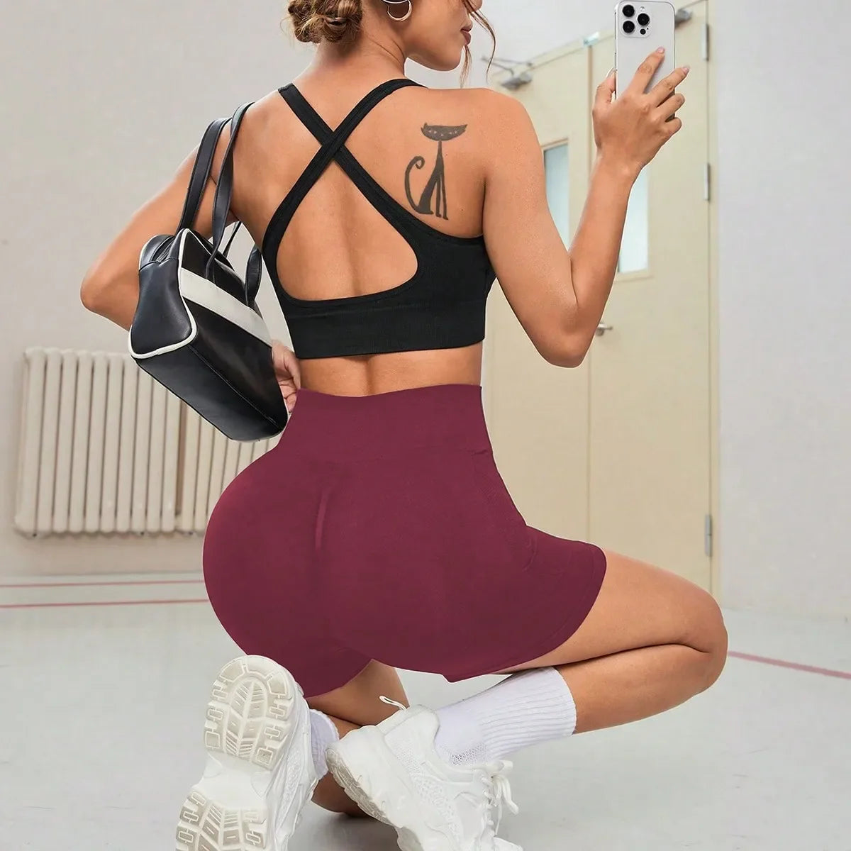 Shorts Deportivos para Mujer – Cintura Alta y Diseño Fitness