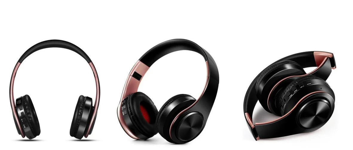 Audífonos Inalámbricos Bluetooth Dorados con Micrófono