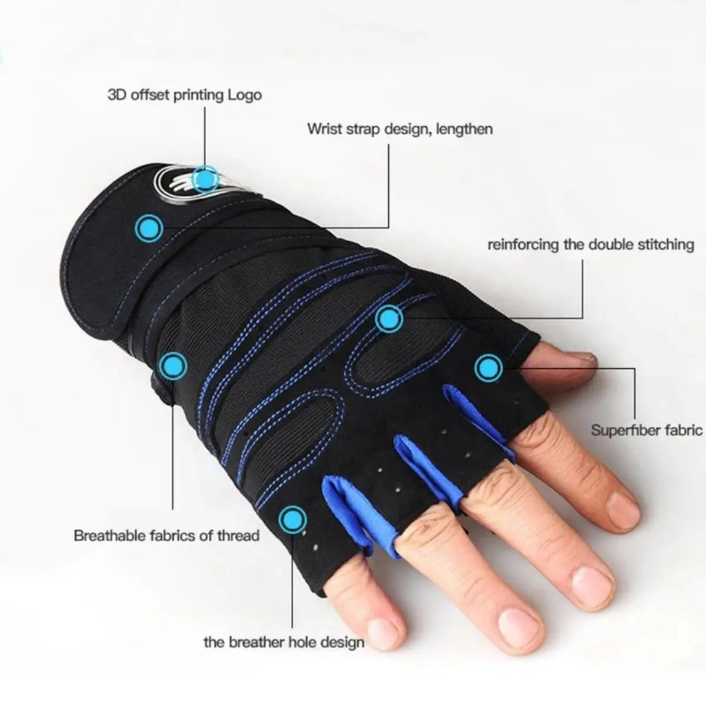 Guantes Fitness con Soporte de Muñeca – Antideslizantes y Acolchados