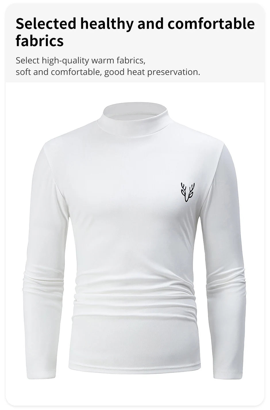 Camiseta de Cuello Alto para Hombre – Manga Larga y Estilo Casual