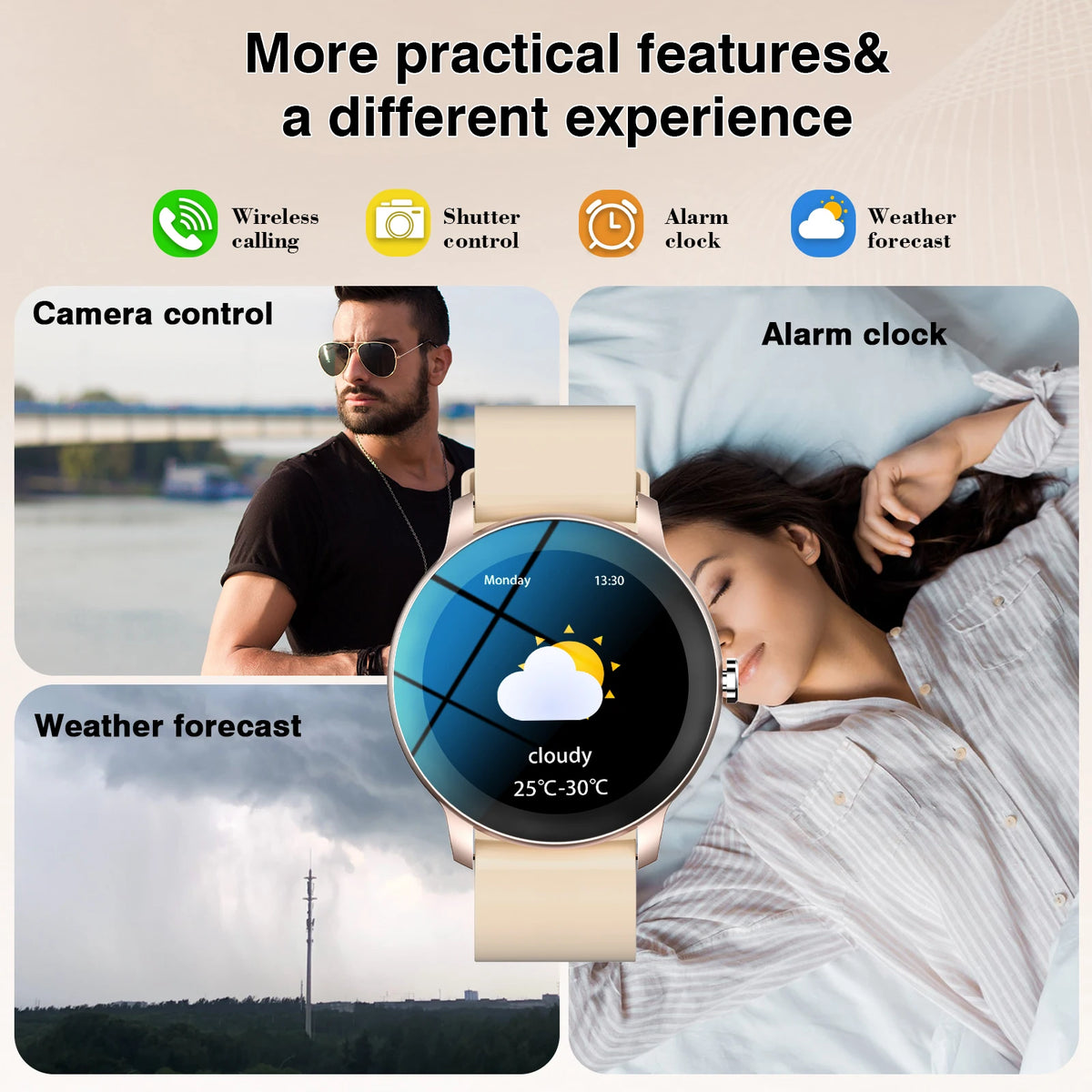 VYROX™ Smartwatch Fitness – Reloj Inteligente con Llamadas Bluetooth, Carga Inalámbrica y Esferas Personalizables