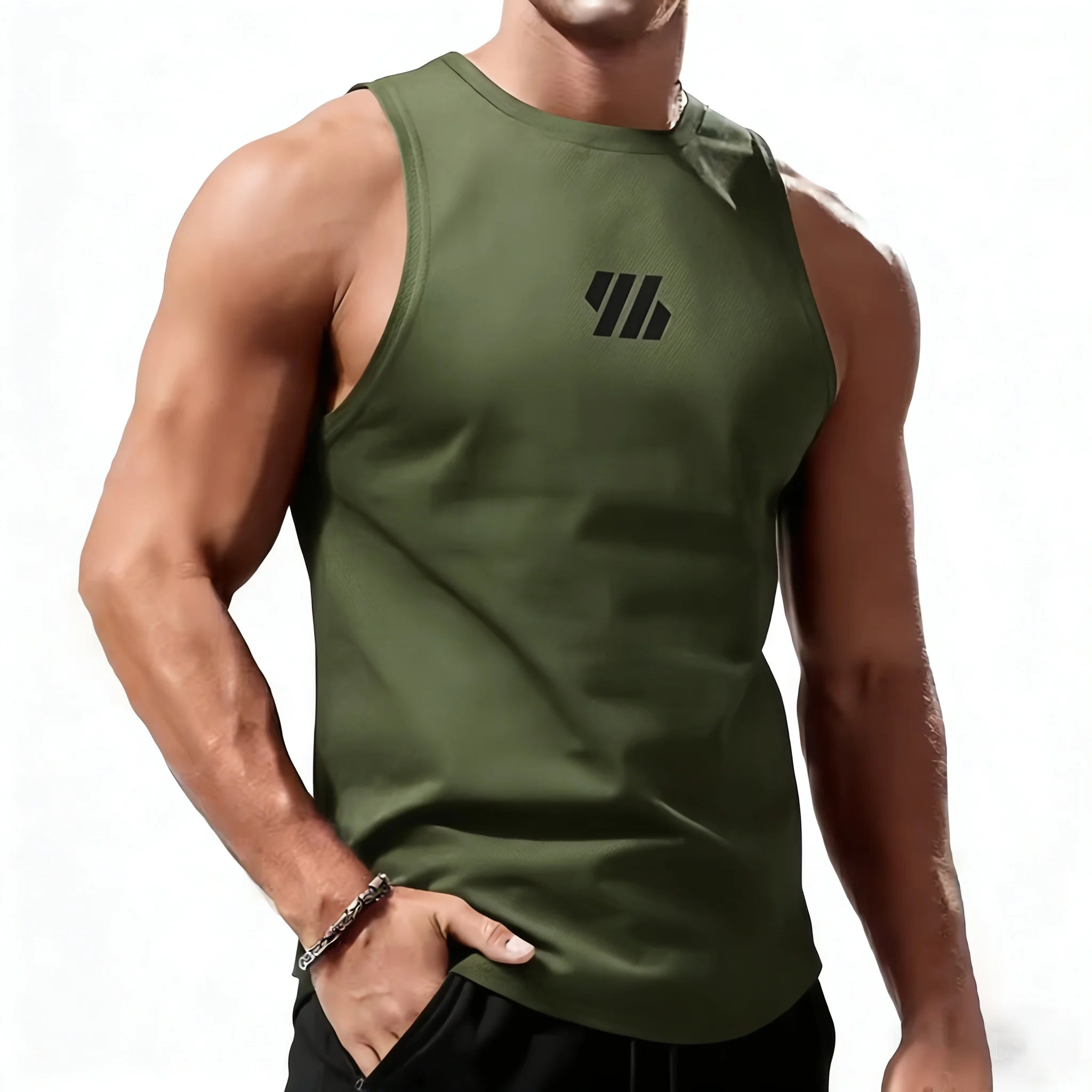 Camiseta Deportiva Sin Mangas para Hombre – Secado Rápido para Gym, Running y Fitness