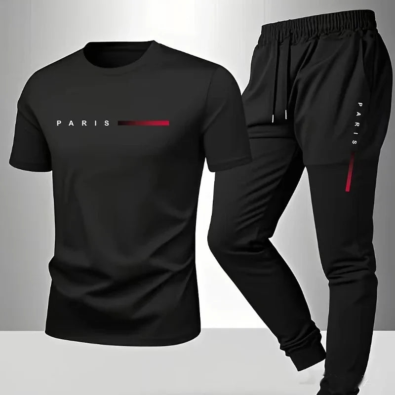 Conjunto Casual para Hombre – Camiseta y Pantalón de Verano con Estampado