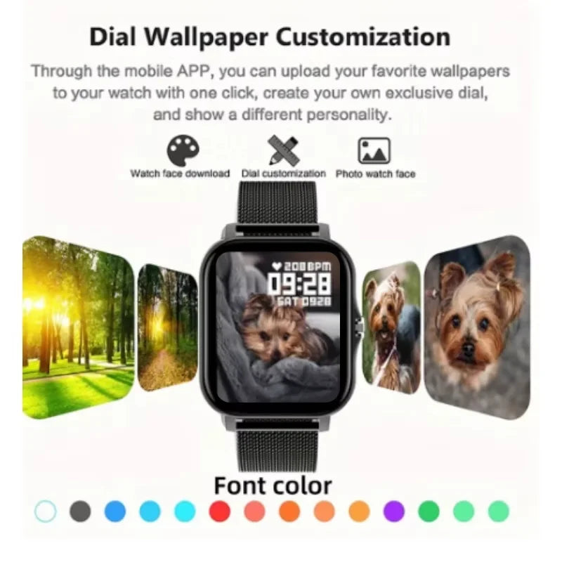 2025 New Men'S Smart Watch Women'S Gift Full Touch Screen Sports Fitness Watch Bluetooth Call Smart Watch