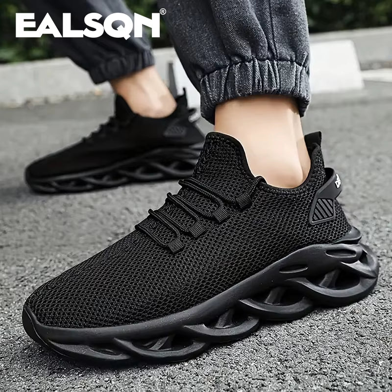 Men's & Women's Lightweight Breathable Running Shoes - Casual Jogging Sneakers with Shock Absorption in Black and Brown