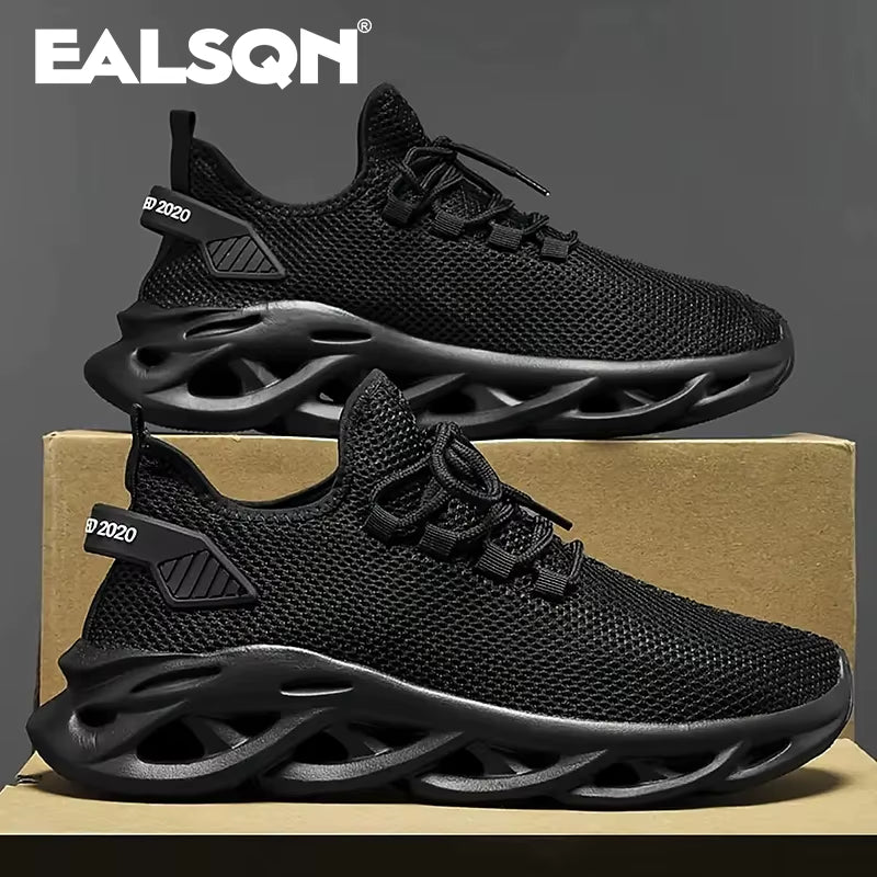 Men's & Women's Lightweight Breathable Running Shoes - Casual Jogging Sneakers with Shock Absorption in Black and Brown