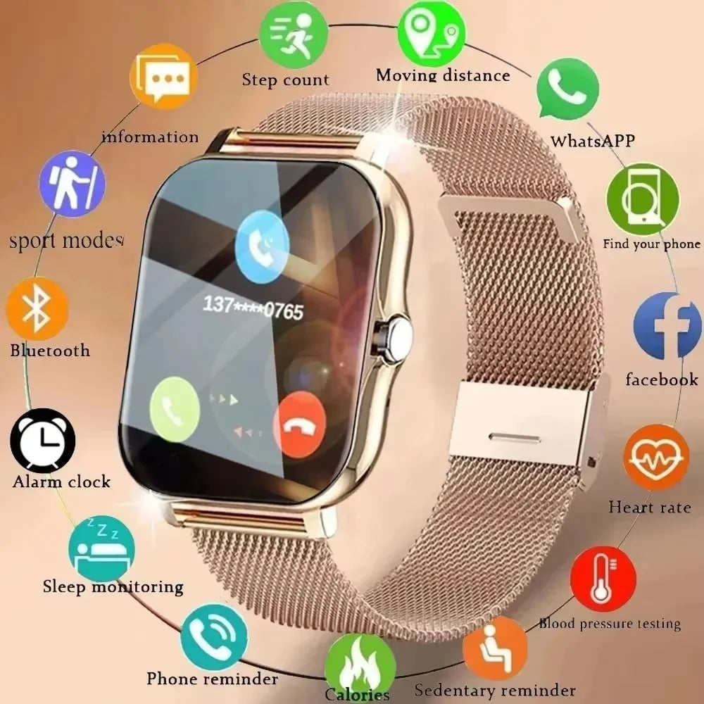 2025 New Men'S Smart Watch Women'S Gift Full Touch Screen Sports Fitness Watch Bluetooth Call Smart Watch