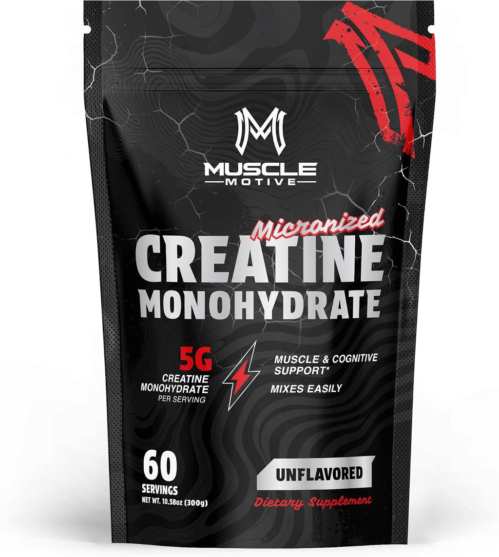 Creatine Monohydrate Powder, Unflavored, 300G | Micronized, 5G per Serving, 60 Servings, for Men