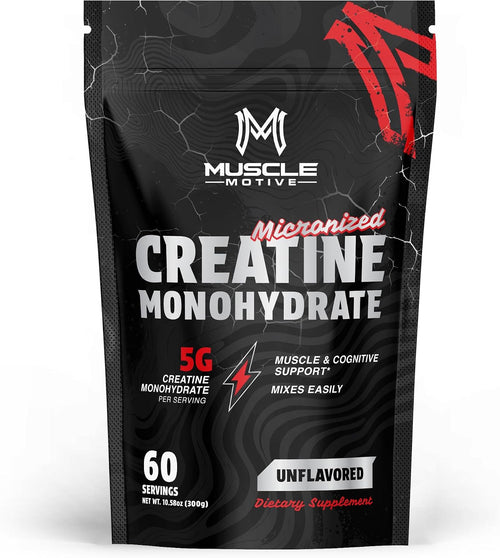 Creatine Monohydrate Powder, Unflavored, 300G | Micronized, 5G per Serving, 60 Servings, for Men